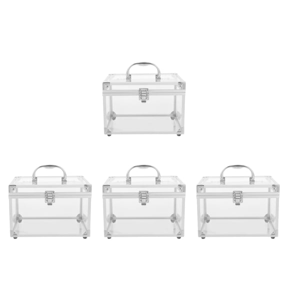 Toyandona Clear Acrylic Cd Storage Box, Sturdy and Compact for Home, 4Pcs