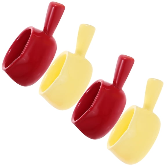 4pcs Ceramic Pitchers Small Milk Cups Sauce Jugs Milk Cups for Restaurant