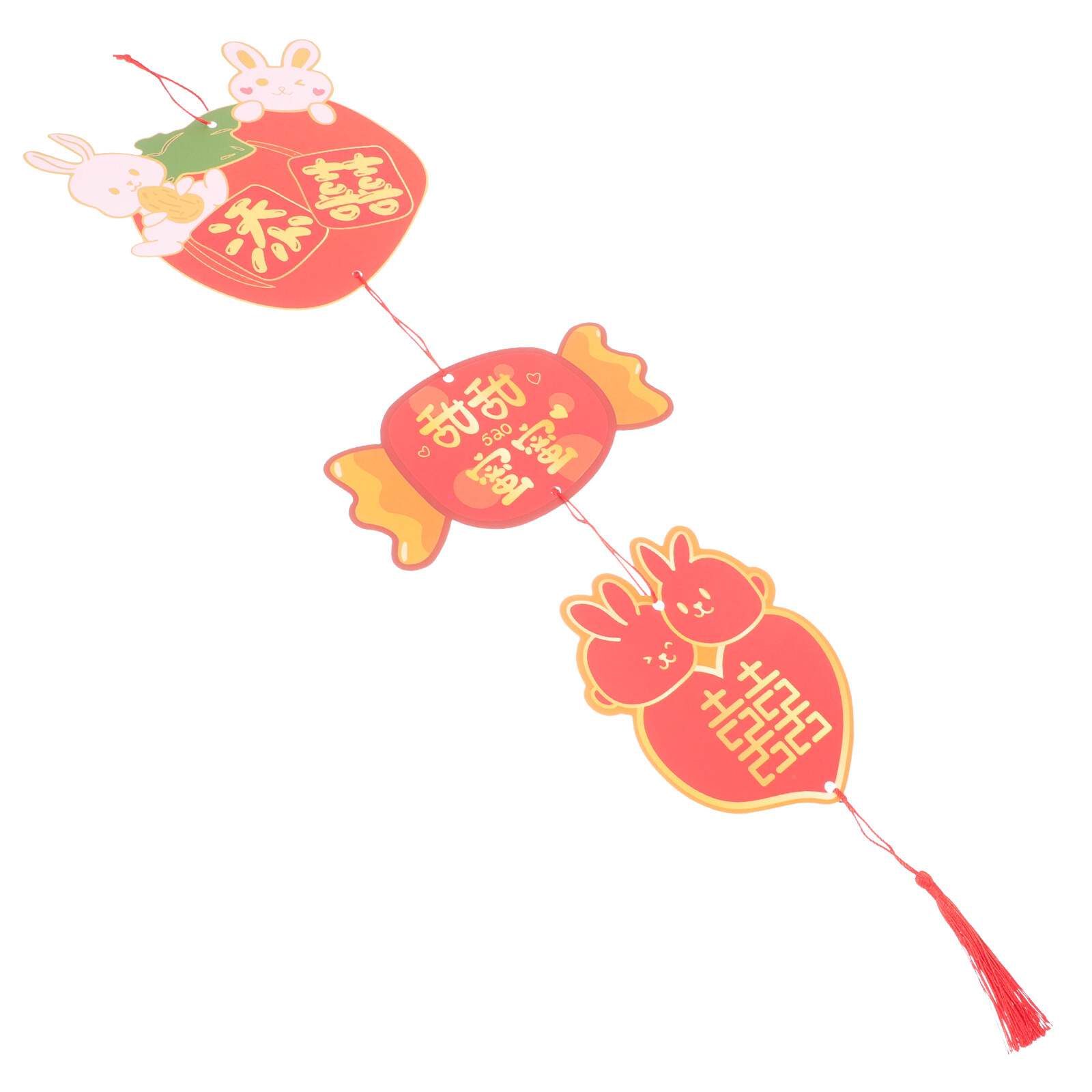 4pcs Chinese New Year Wall Pendant Home Hanging Adorn Spring Festival Scene Decor