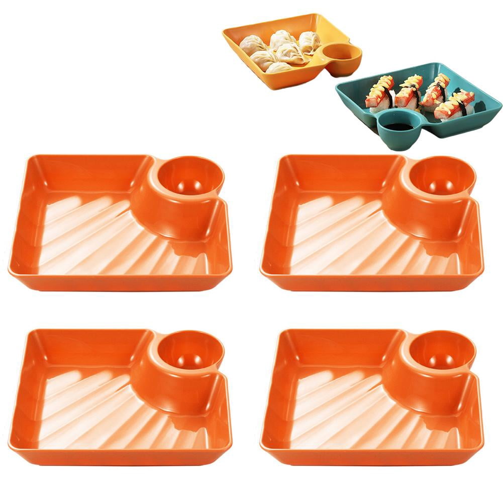 Microchip Tray 4pcs Chip Dip Serving Platter Set, Reusable Dumpling Plates with Sauce ...