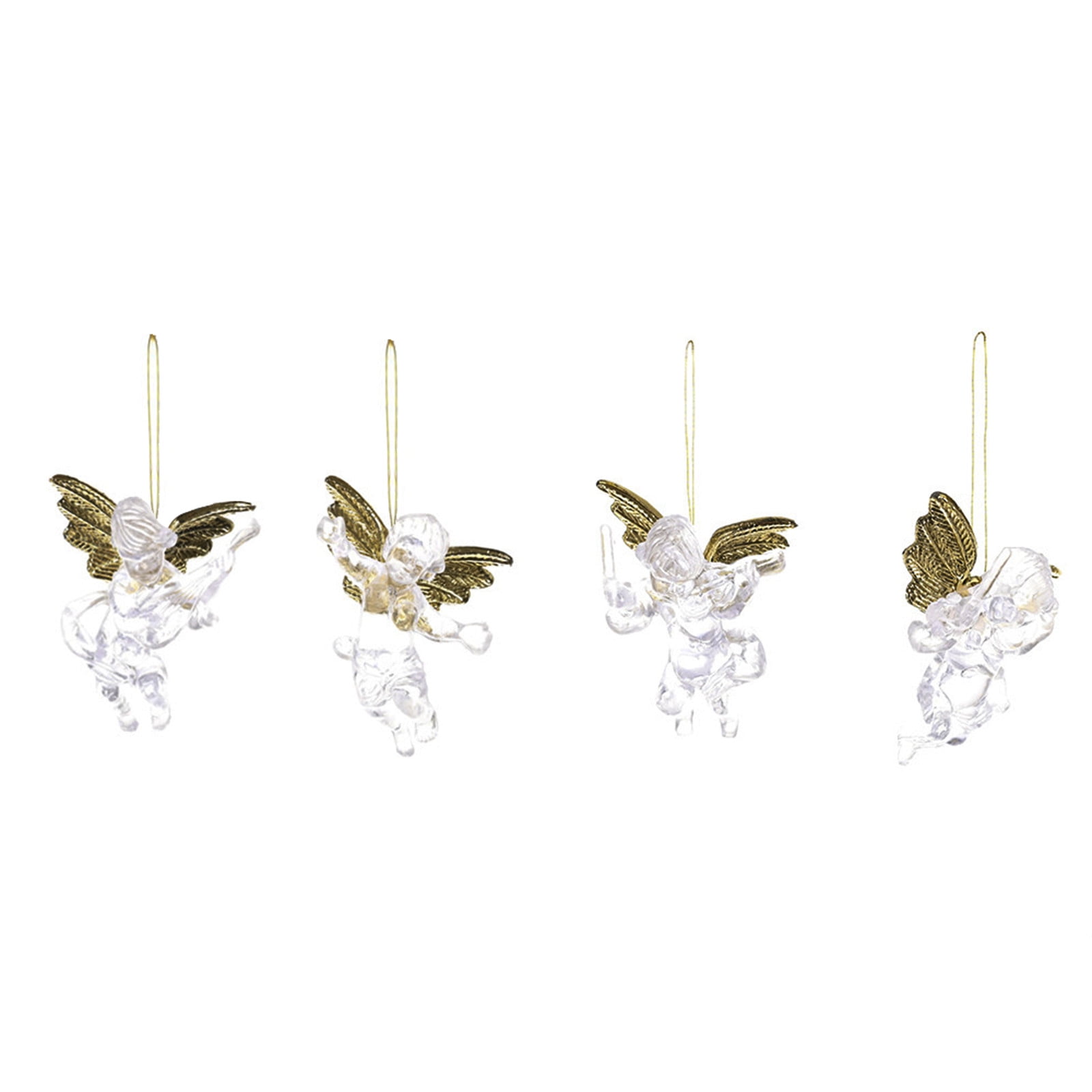 4pcs Christmas Angel Ornaments Angel With Gold Christmas Tree Hanging