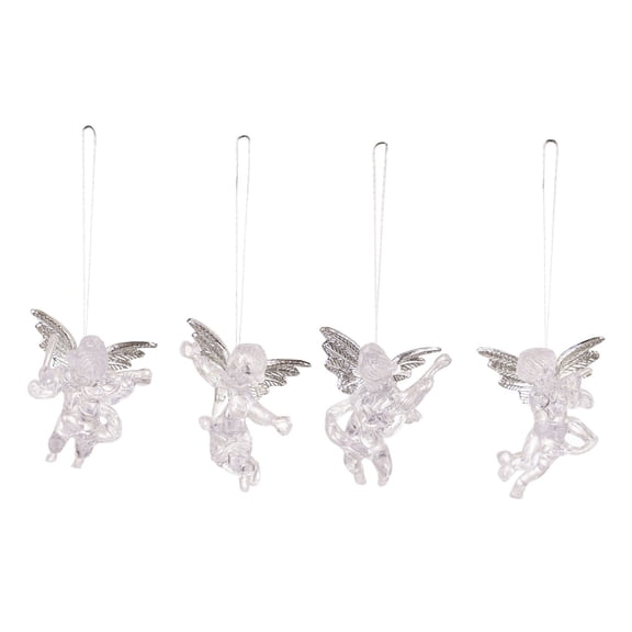 4pcs Christmas Angelic Decorations Acrylic Angelic Decorations for Festival Season Christmas Embellishment
