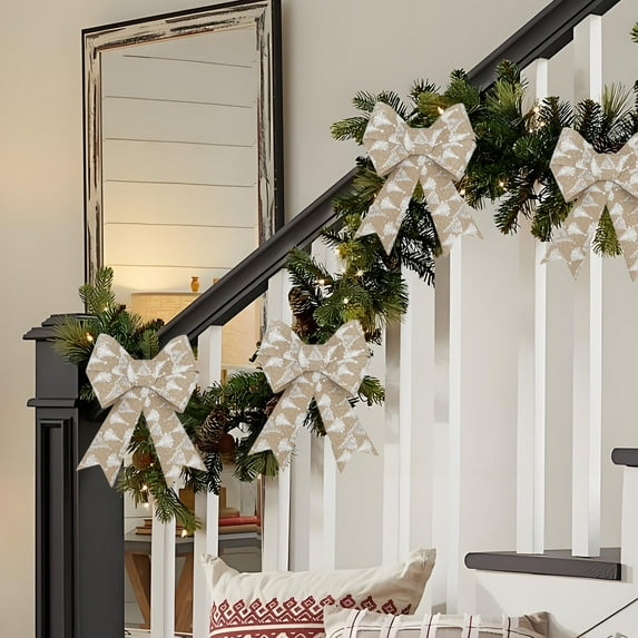 4pcs Christmas Decor Bedroom Decor Christmas Bow Birthday Party Holiday Decoration Shopping Mall Decoration Bow Pendant Decoration Gifts