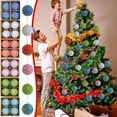 thumbnail image 1 of Christmas Tree Ornaments Set, 4 Pack 3.15 Inch Iridescent Glitter Baubles Decorative Hanging Balls for Holiday Tree, Party, and Home Winter Décor, 1 of 3