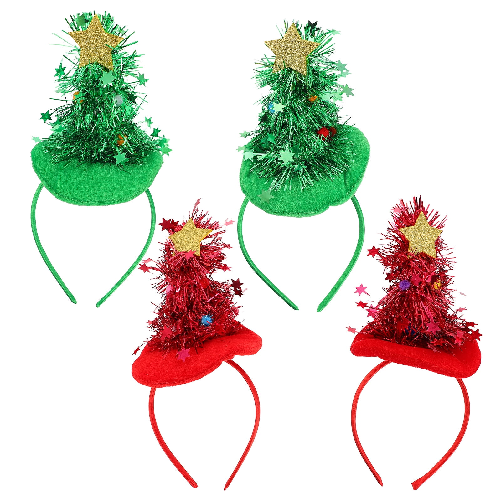 4pcs Christmas Headdress Xmas Headband Christmas Tree Hair Band Head