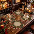 thumbnail image 1 of 4pcs Christmas Linen Placemats Winter Holiday Table Decoration Reusable Waterproof Wipeable Dining Table Mats for Party Supplies Home Restaurant Gatherings, 1 of 6