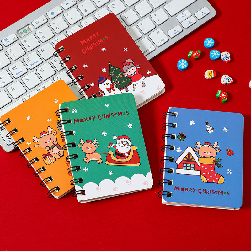 4pcs Christmas Mini Spiral Notepads Mini Spiral Notebooks Christmas