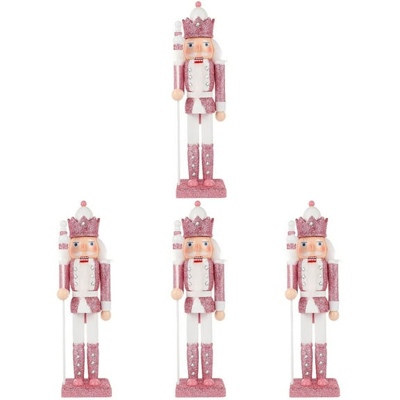 ETEREAUTY Glitter Wooden Nutcracker Multi-Colored Christmas Decor for Home and Office