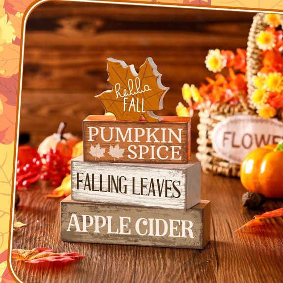 4pcs Christmas Table Centerpiece | Christmas Tree, Wooden Signs, Tiered Tray Decoration Set, Rustic Cute Tabletop Decor, Suitable For Dining Tables, Fireplaces, Coffee Corners, Office