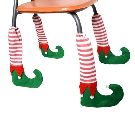 4pcs Christmas Table Leg Covers Creative Chair Socks Christmas Furniture Socks Floor Protectors Christmas Decoration
