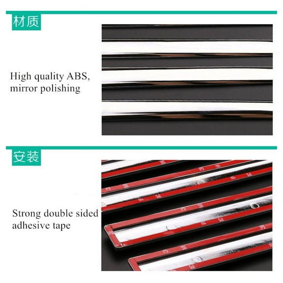 4pcs Chrome ABS Car Side Skirt Door Side Line Sill Garnish Strip Trim Universal