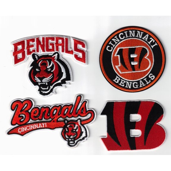 4pcs Cincinnati Bengals Embroidered 3in Iron On Patches
