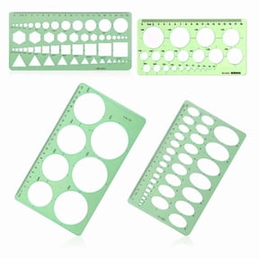 4pcs Circle Template for Drawing, Drafting Tool Geometric Round Circle and Oval Stencil Formwork Ruler Measuring Tool