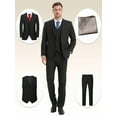 thumbnail image 1 of 4pcs Classic Business Suit - High Quality, Comfortable Fit, Fashionable Lapel, Including Blazer, Vest, Pants, Pocket Square, Suitable for Weddings, Parties, Formal Events, Business Meetings, 1 of 9