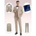thumbnail image 1 of 4pcs Classic Business Suit - High Quality, Fashionable Lapel, Including Blazer, Vest, Pants, Pocket Square, Suitable For Weddings, Parties, Formal Events, Business Meetings, And Special Occasions, 1 of 9
