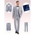 thumbnail image 1 of 4pcs Classic Business Suit - High Quality, Fashionable Lapel, Including Blazer, Vest, Pants, Pocket Square, Suitable For Weddings, Parties, Formal Events, Business Meetings, And Special Occasions, 1 of 9