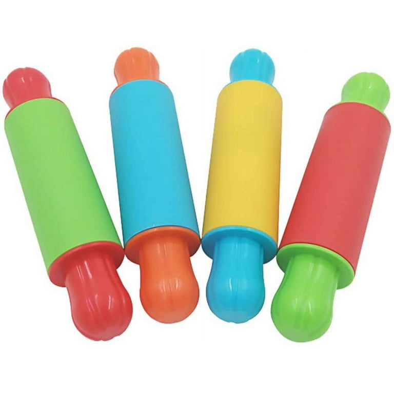 4pcs Clay Rolling Pin Soft Clay Plasticine Dough Modelling Roller Sticks  Children Clay and Dough Playing Tools Kids Playdough Kit