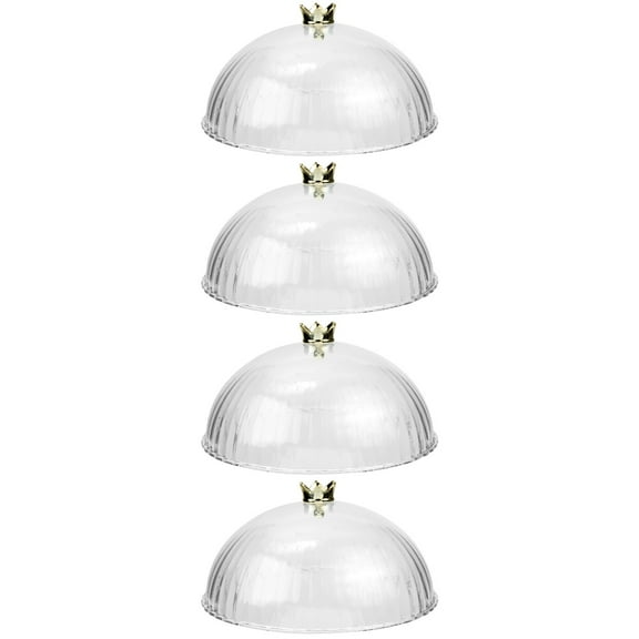 4pcs Clear Cake Dome Cover Round Serving Platter Cover Cooking Pot Lid Domes Cover for Kitchen Vegetable Server Protector