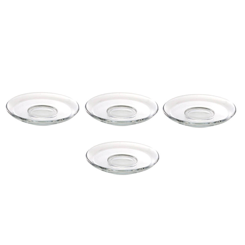 4pcs Clear Glass Snack Plate, Restaurant Dessert Plate, Tea Table