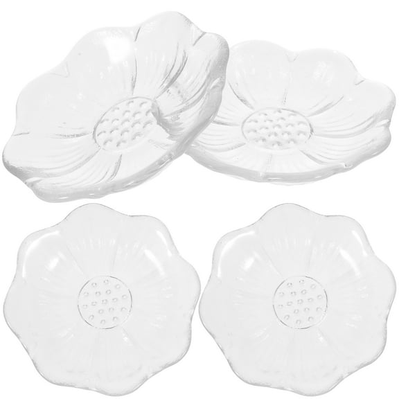 4pcs Clear Glass Tea Saucer Glass Costers Glass Tea Cup Coasters Tea Cup Mats Glass Saucers