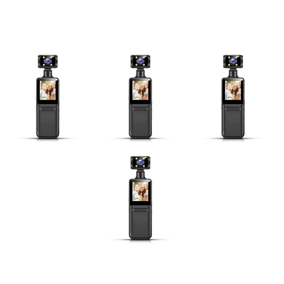 4pcs Clip On Body Camera with Audio: Pocket Sports Camera - Mini Body Cam with Audio & Video Recording - Wearable & Night Vision