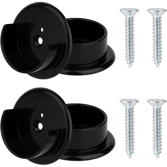 4pcs Closet Rod Holders, Plastic Closet Pole Sockets for 1-3/8" Rods Wardrobe Tube Support Bracket with Screws for Home Bathroom Curtain Clothing Store (Black)