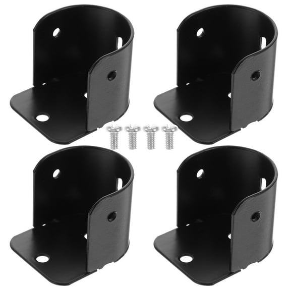 WEAVILUX Curtain Rod Bracket Iron Black 4Pcs