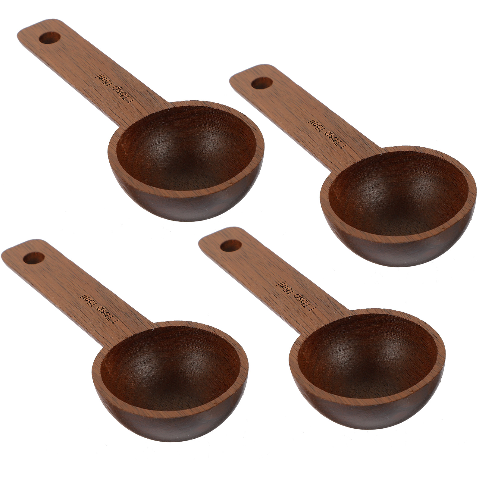 4pcs Coffee Spoons Wooden Coffee Scoops Coffee Measure Scoops Tea Spoon