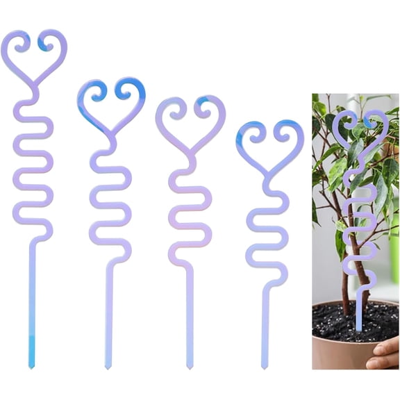 4pcs Colorful Acrylic Love Wave Trellis Garden Trellis for DIY Decorative Potted Climbing Vines and Flowers for DIY Indoor and Outdoor Use Heart