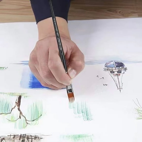 4pcs Comb Artist Brush Set, Professional Paintbrushes for Acrylic, Oil & Watercolor Painting, Suitable for Digital Oil Paintings & Creative Art Projects, Soft Bristle Artist Brushes, Black