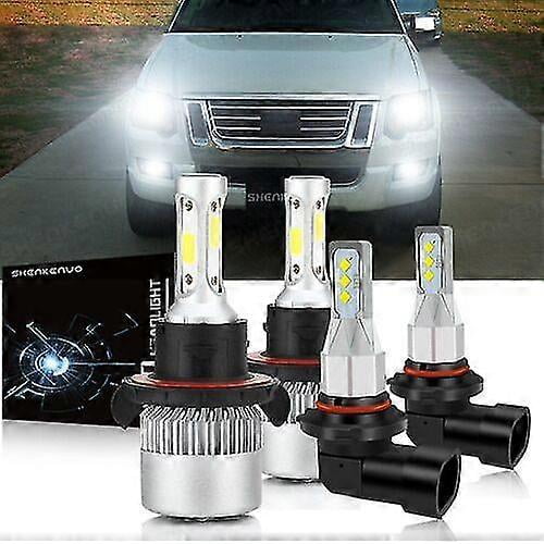 4pcs--Compatible Dodge Ram 1500 2500 3500 -headlamps 2009-2012 9008 Led High/low Beam Headlights/9145 Led Fog Light Bulbs