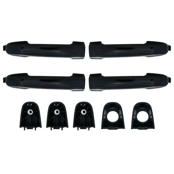 4pcs Complete Left+Right Front+Rear Side Black Exterior Door Handles Replacement Kit Compatible With 06-10 Hyundai Sonata NF