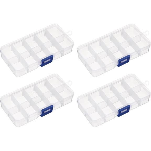 4pcs Component Storage Box 10 Grids PP Electronic Organizer with Adjustable Driver Hardware Containers Tools Boxes for Small Accessories