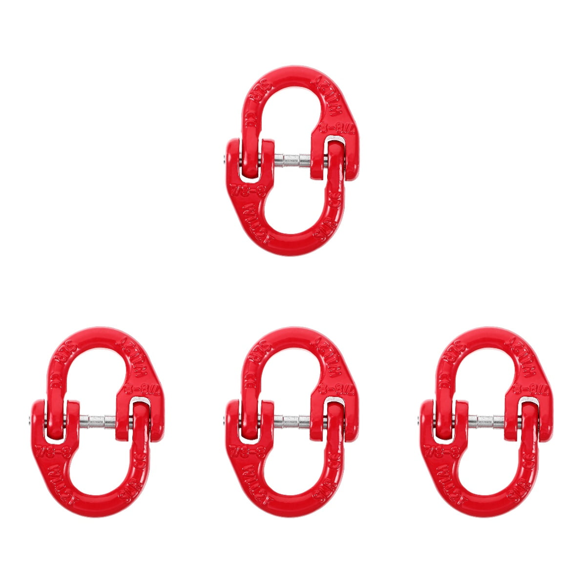 4pcs Steel Tow Hitch Connecting Links Safety Chain Attachments Load Capacity Trailer Connectors