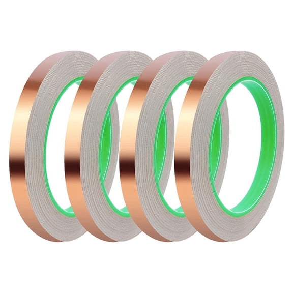4pcs Copper Foil Tape, (1/2inch X 66 FT) Copper Tape with Double-Sided Conductive for Guitar & Shielding,