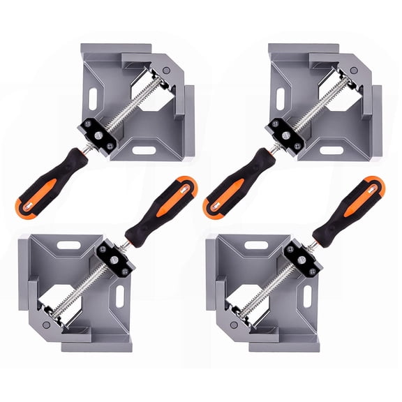 4pcs Corner Clamp - Right Angle 90 Degree Wood Clamps For Woodworking With Adjustable Swing Jaw Aluminum Alloy Frame Welding Diy