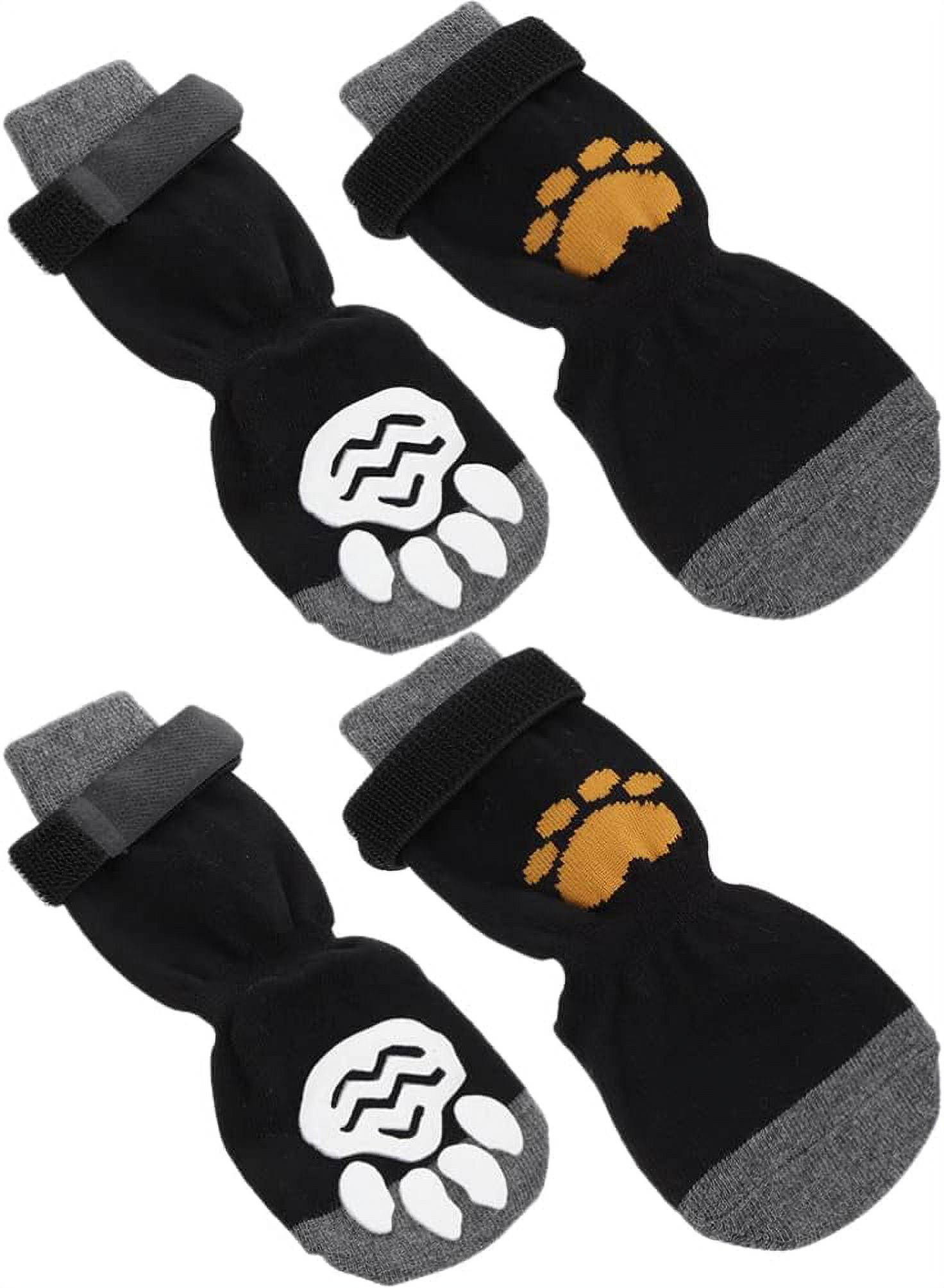 4pcs Cotton Dog Socks AntiSlip Dog Socks with Grip Double Side Paw