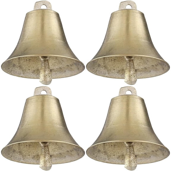 4pcs Cow and Sheep Bells Retro Bells Bell for Farming Grazing Bell Farming Accessory Livestock Hanging Bells Goat Bell Metal Cattle Bells Anti-Theft Loud Bells Loud Cattle Bell