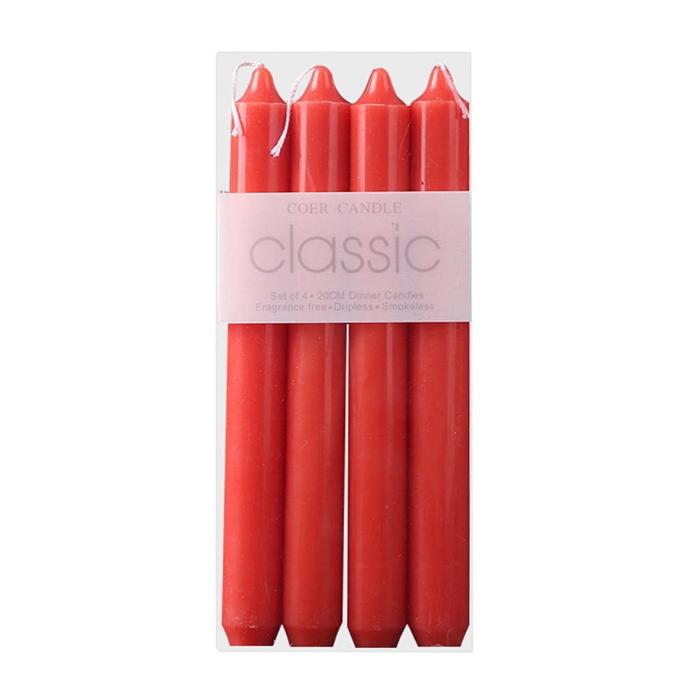 4pcs Creative Color Long Candles Elegant Taper Candles Long Pole