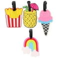 4pcs Creative Name Holder Travel Luggage Tags Set Silicone Ice Cream