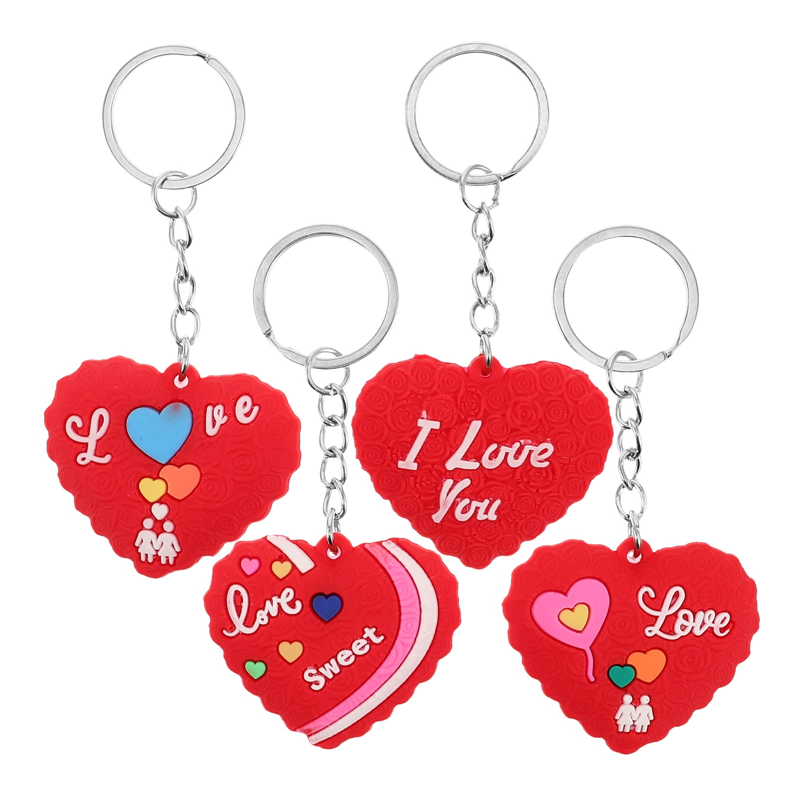 4pcs Creative Soft Heart Keychain Pendant Ornament For Valentine'S Day ...