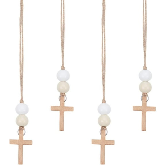 4pcs Cross Wood Hanging Ornament for Car Rear View Mirror Decoration Camel 220mm