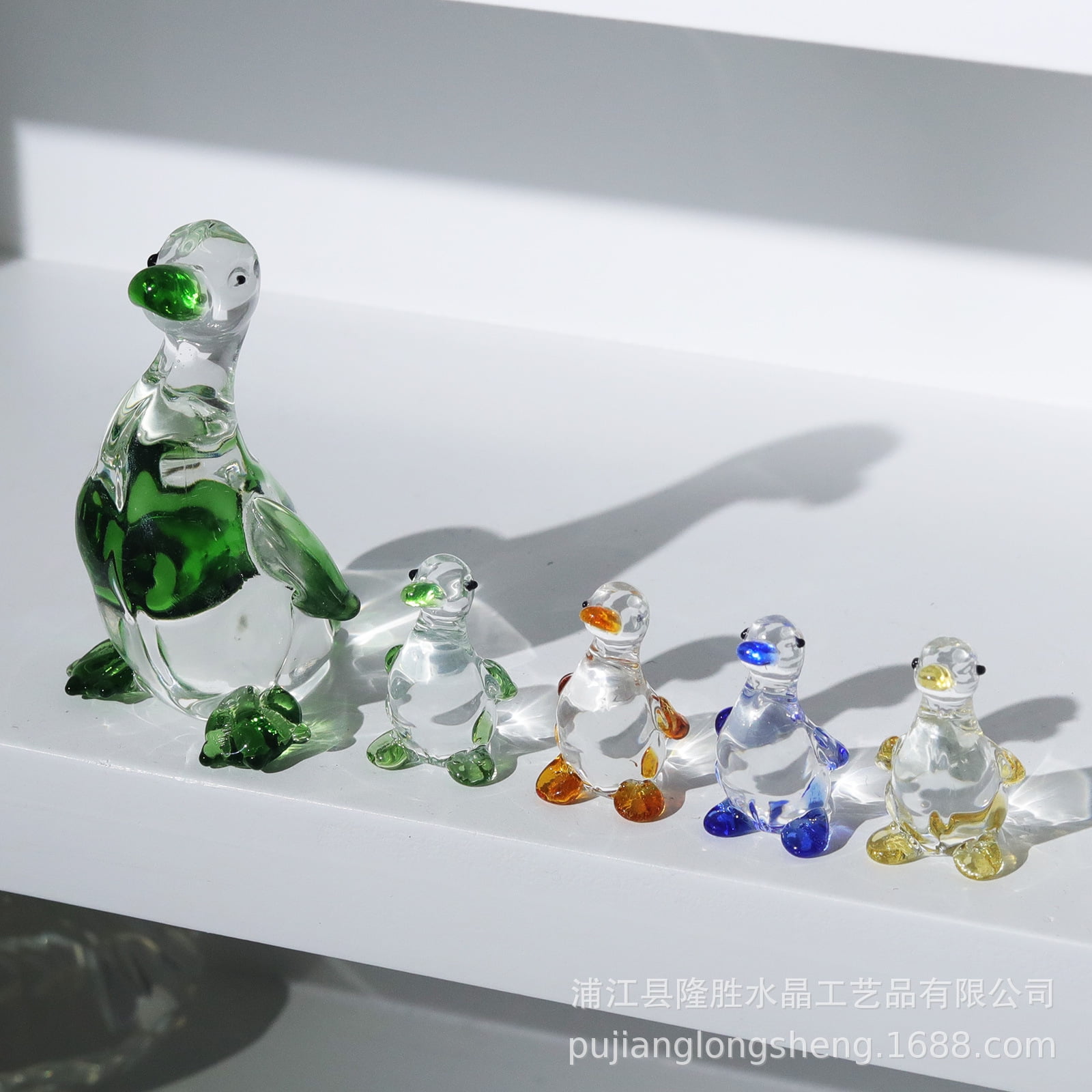 4pcs Crystal Duck Figurine Adorable Duck Decoration Desktop