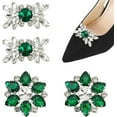 thumbnail image 1 of 4pcs Crystal Rhinestone Shoe Clips 2 Styles Flowers Rhinestone Bridal Wedding Shoe Charms Shiny Snowflakes Shoe Decoration Clip, 1 of 9