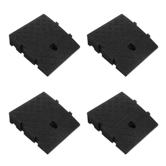 Supvox Heavy Duty Curb Ramp Black Plastic for Cars Driveway Indoor Outdoor 4Pcs