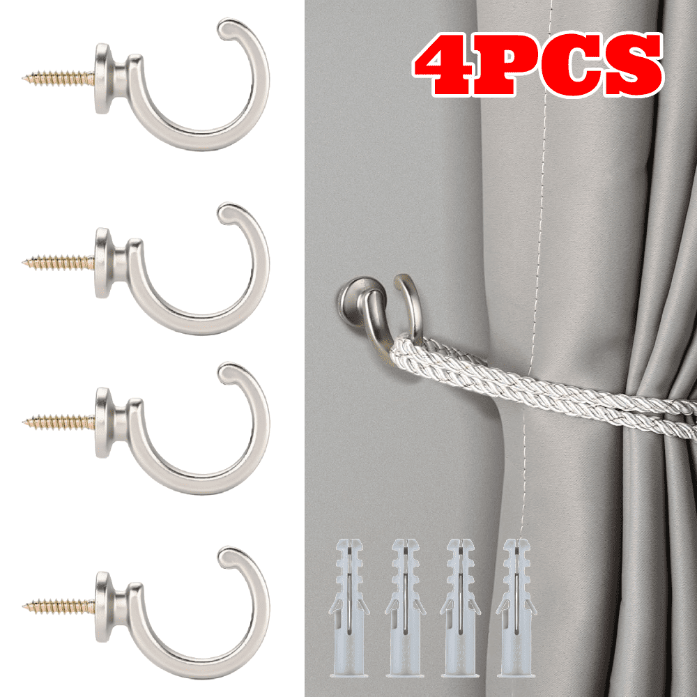 4pcs Curtain Holdbacks Curtain Tiebacks Hooks Wall Mounted Curtain ...
