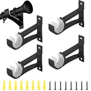4pcs Curtain Rod Holders, TSV Curved Shower Curtain Rod Holders Wall Ceiling Mount Curtain Rod Brackets Hardware Decorative Drapery Heavy Duty Window Rod Hooks Hangers Curtain Pole Wall Brackets