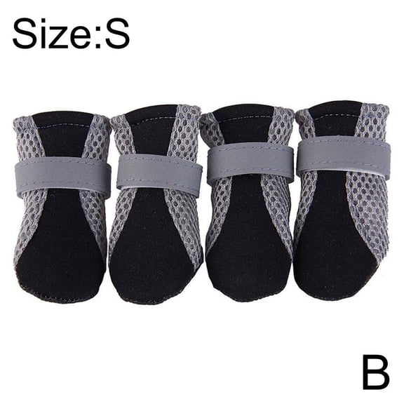 4pcs Cute Dog Shoes Puppy Teddy Boots Soft Sole Anti-slip Sneaker Dog Fo