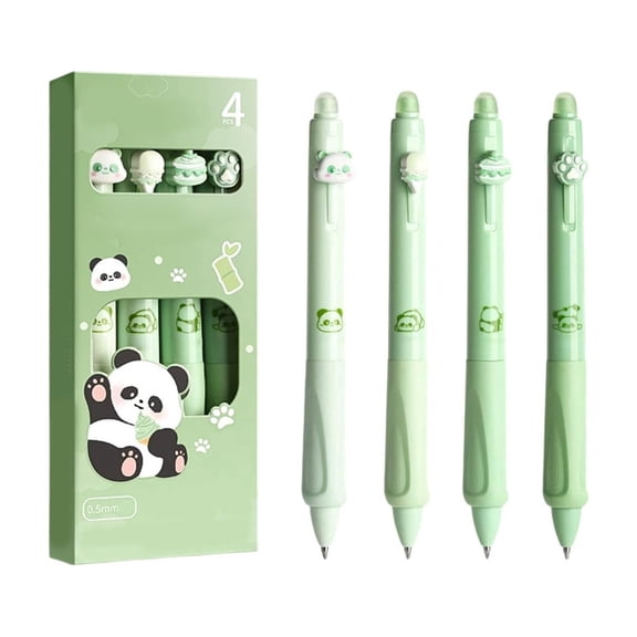 4pcs Cute Retractable Erasable Gel Pens Fine Point 0.5mm b ullet nib Black Inks Thermal Erasable Gel for Writing Planner and Crossword Puzzles Journaling