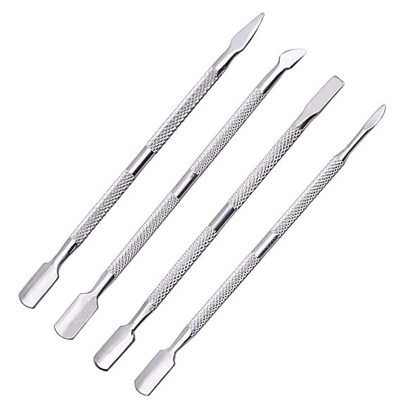 4pcs Cuticle Pusher Bulk, Stainless Steel Cuticle Nail Cleaner Tool for Beauty Salon